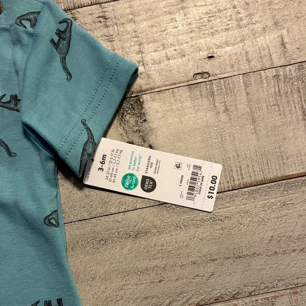 Carter's Teal Dinosaur Pajama Set - Picture 2 of 2